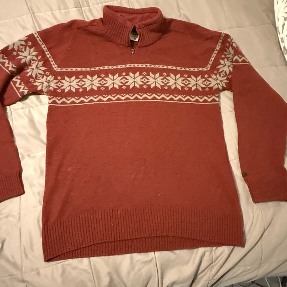 Columbia wool blend sweater men’s Medium, quarter zip EUC - Picture 5 of 5